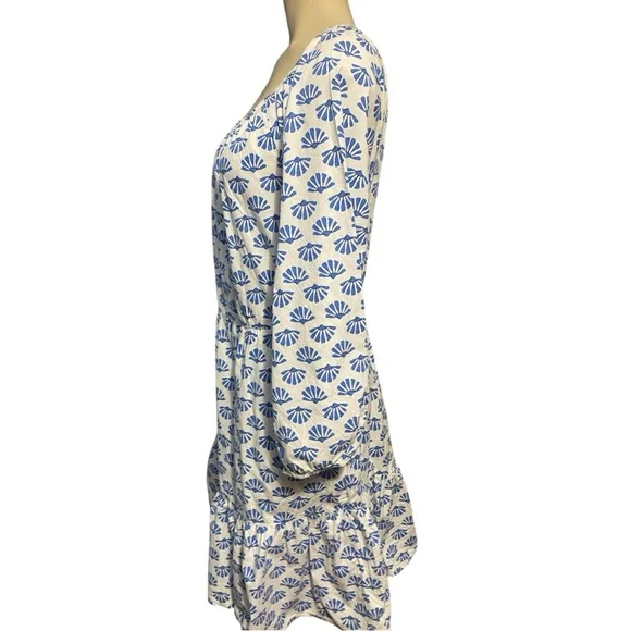 J. Crew Mini Dress Blue and White Floral Long Sleeve Dress - Picture 9 of 16